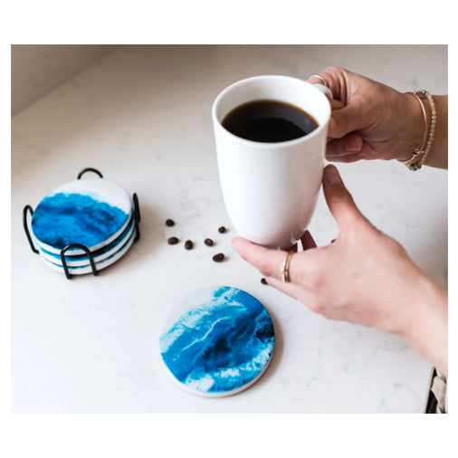 Ceramic Resin Coasters- Ocean Vibes