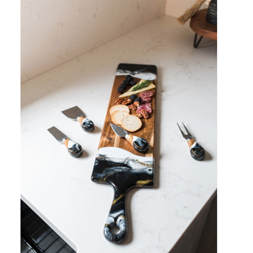 Lynn & Liana Cheese Knife Set, Navy & White