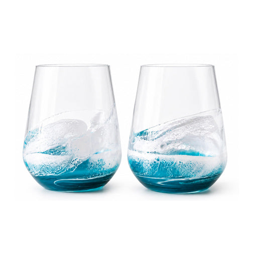 Lynn & Liana Stemless Wine Glass Set, Ocean Vibes