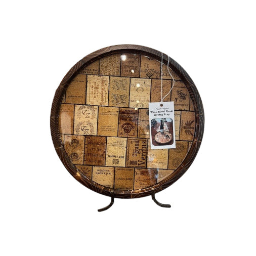 Wine Cork Barrel Tray 12"