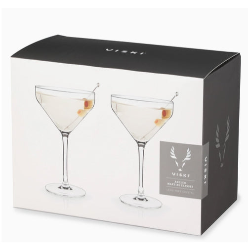 Raye™ Stemmed Angled Crystal Martini Glasses Set of 2