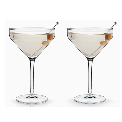 Raye™ Stemmed Angled Crystal Martini Glasses Set of 2