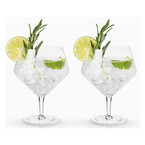 Raye™ Stemmed Angled Crystal Gin and Tonic Glasses Set of 2