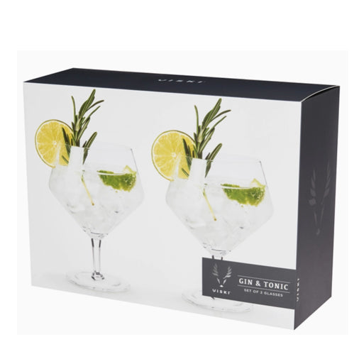 Raye™ Stemmed Angled Crystal Gin and Tonic Glasses Set of 2