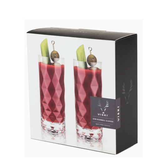 Gem Crystal Highball Tumblers Set of 2