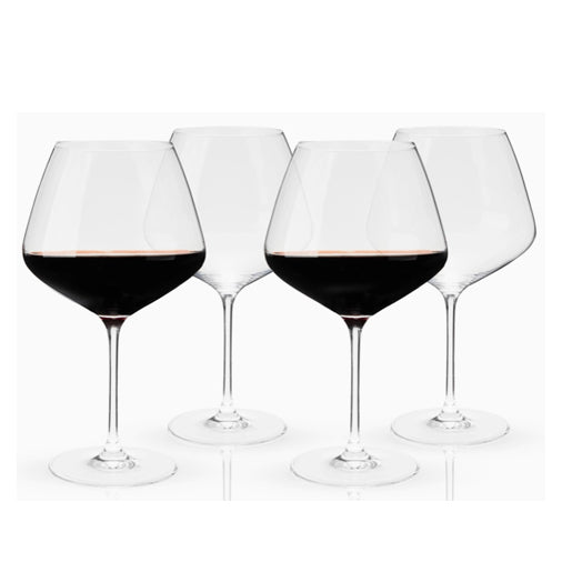 Reserve Inez European Crystal Burgundy Glasses Set of 4