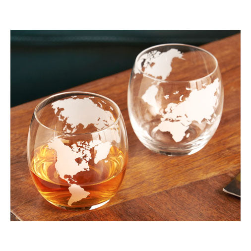 Globe Whiskey Tumblers by, Set of 2