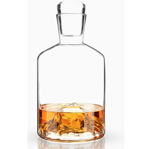 Pacific Northwest Mountain Themed Crystal Liquor Decanter
