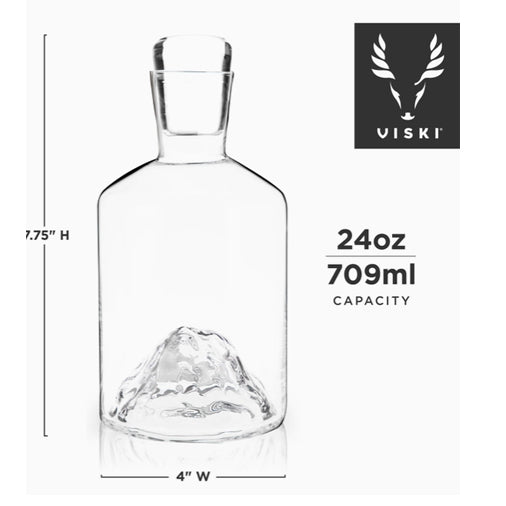 Pacific Northwest Mountain Themed Crystal Liquor Decanter