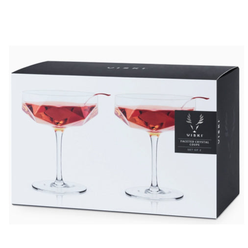 Seneca™ Faceted Crystal Coupes Set of 2