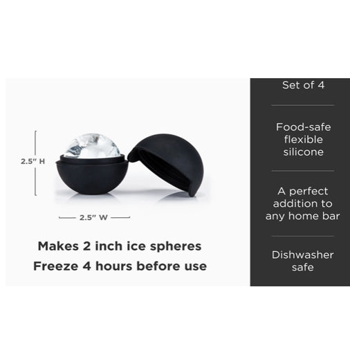Glacier Rocks® Silicone Ice Ball Molds Set of 4