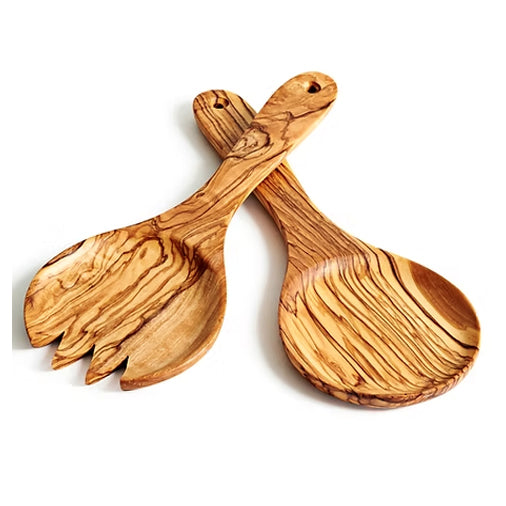 Olive Wood Salad Serving Set