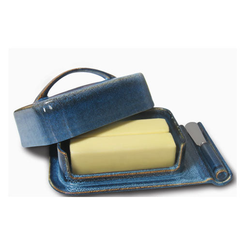 Porcelain Butter Dish w/ Matching Spreader - Navy