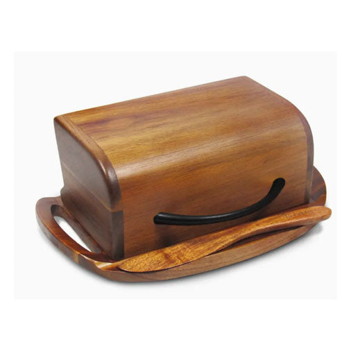 Acacia Wood Flip-Top Butter Dish
