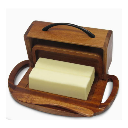 Acacia Wood Flip-Top Butter Dish