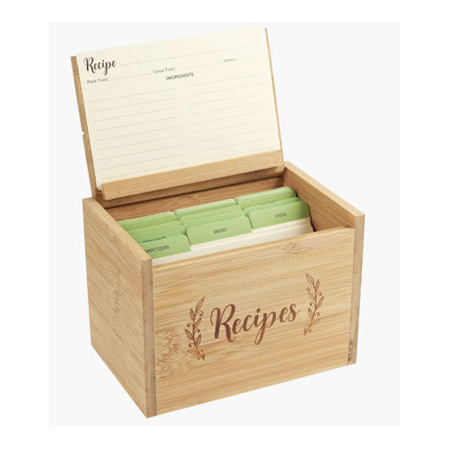Bamboo Recipe Box Set