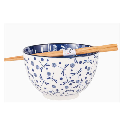 Dragonfly Ramen Bowl with Chopsticks