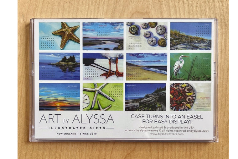 Art by Alyssa 2025 Coastal Desktop Calendar