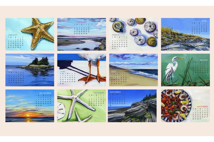 Art by Alyssa 2025 Coastal Desktop Calendar