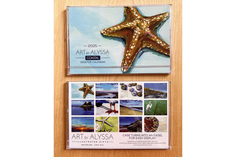 Art by Alyssa 2025 Coastal Desktop Calendar