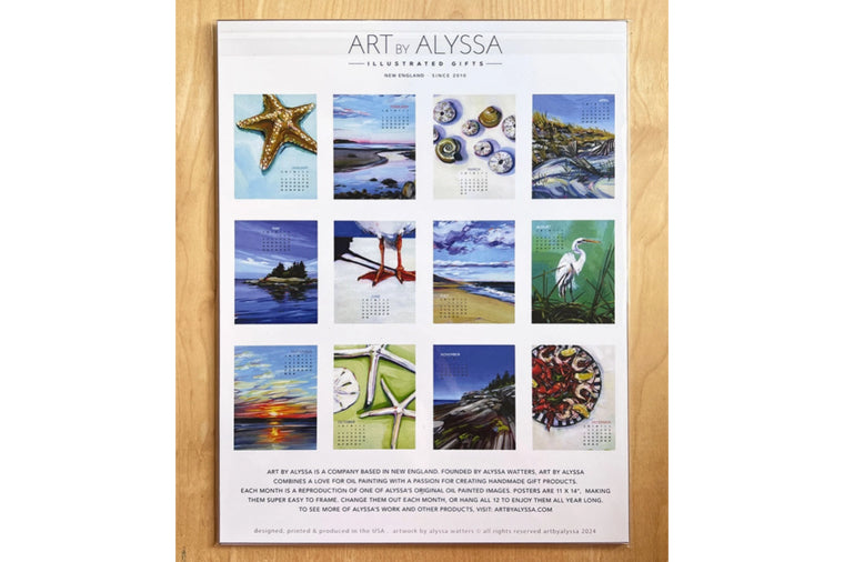 Art by Alyssa 2025 Coastal Poster Calendar