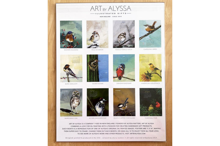 Art by Alyssa 2025 Bird Poster Calendar