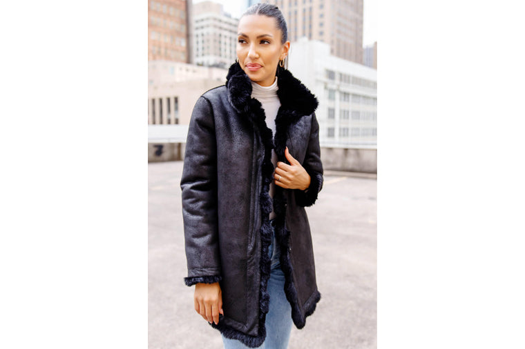 Donna Salyer's Fabulous Furs Black Rainier Reversible Coat