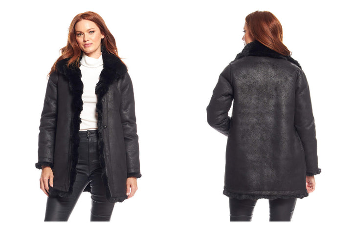 Donna Salyer's Fabulous Furs Black Rainier Reversible Coat