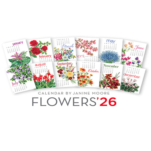 Art for Everyday - Janine Moore's 2026 Flowers Desk Calendar 5x7