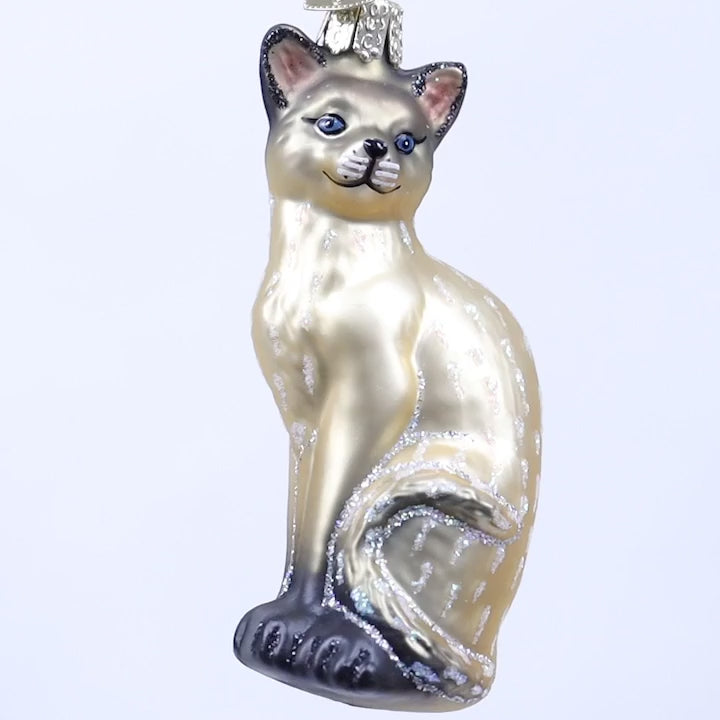Old World Christmas - Tan Siamese Cat Ornament