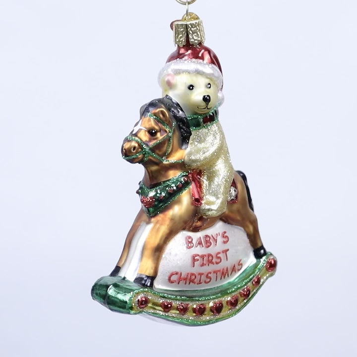 Old World Christmas - Baby's First Christmas Rocking Horse
