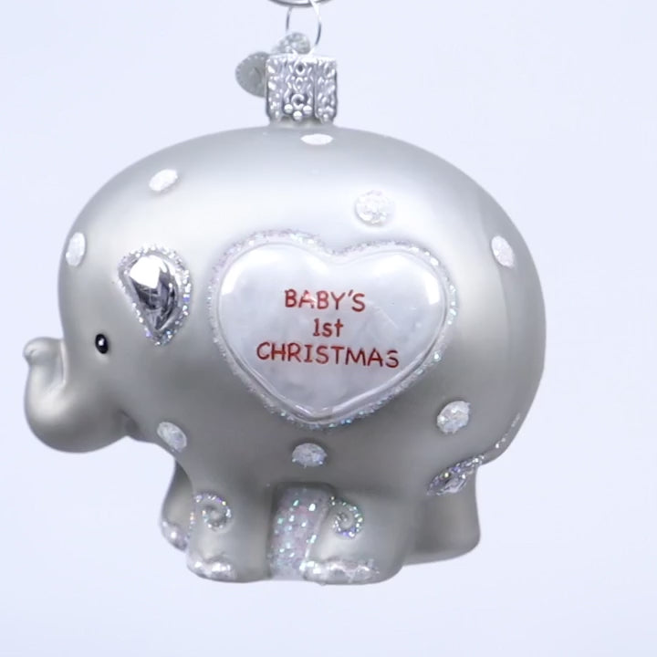 Old World Christmas - Baby's 1st Elephant Ornament