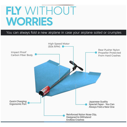 PowerUp 2.0 Electric Paper Airplane Kit Blue