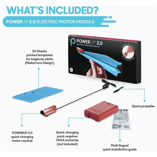 PowerUp 2.0 Electric Paper Airplane Kit Blue