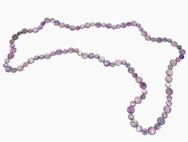 Sea Lily Single Strand Mother of Pearl Necklace – Purple