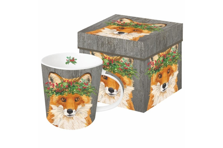 Patti Gay - Winter Berry Fox Gift-Boxed Mug