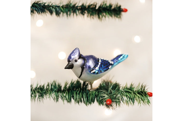 Old World Christmas - Bright Blue Jay Clip-On Ornament