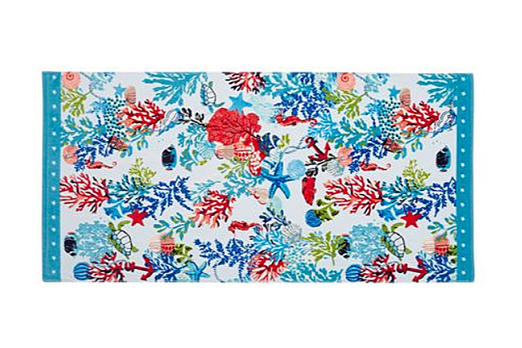 Vera Bradley Petal Splash Colorful Floral Beach Towel New Blue White Floral