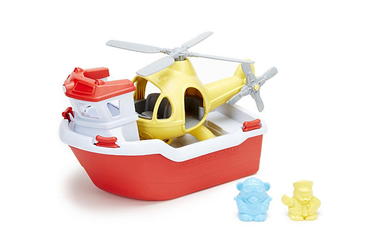 Green Toys - Rescue Boat with Helicopter