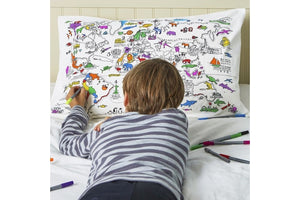 World Map Color-In Pillowcase