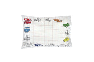 Working Wheels Color-In Pillowcase
