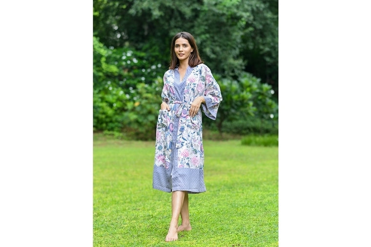 Handprint - Sequoia Pink Kimono