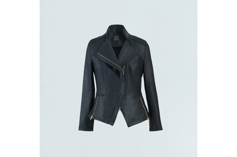 Clara Sunwoo Black Liquid Leather Jacket -Something Different