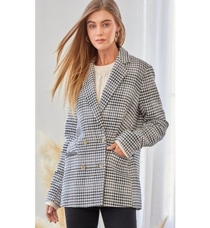 Andree By Unit - Black Houndstooth Blazer