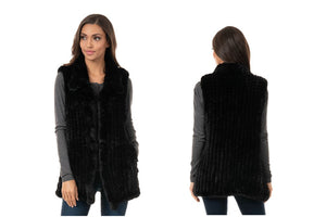 Donna Salyer's Fabulous Furs Knitted Faux Fur Vest