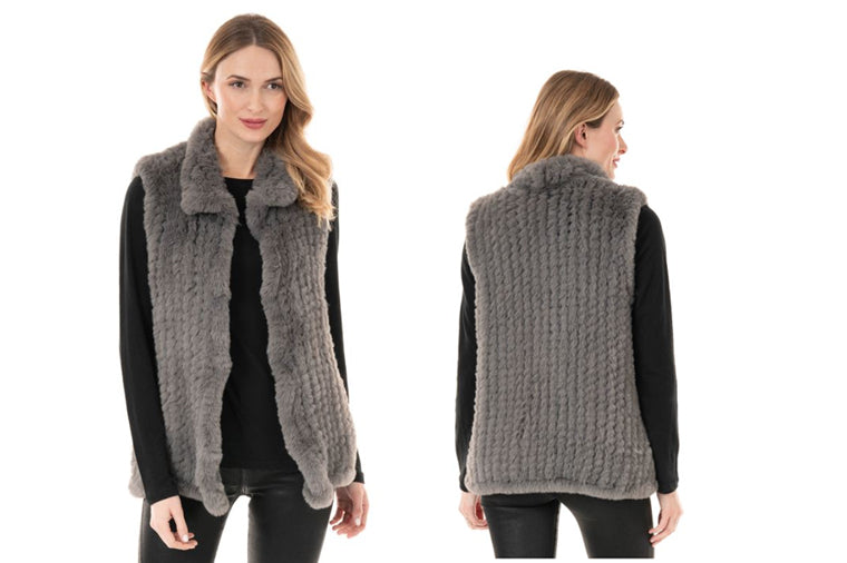 Donna Salyer's Fabulous Furs Knitted Faux Fur Vest