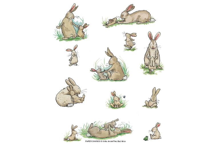 Rabbit Family Flour Sack Towel