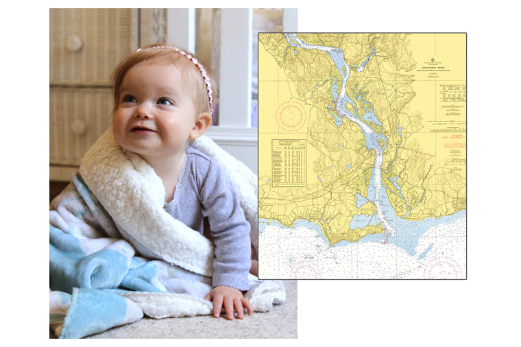 Connecticut River Chart Baby Blanket