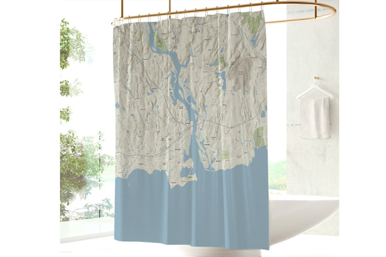 Connecticut Riverview Topographic Chart Shower Curtain