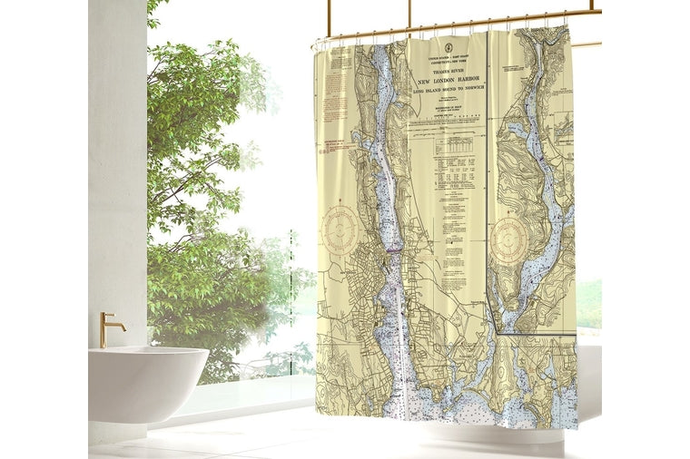 Thames River Chart Shower Curtain